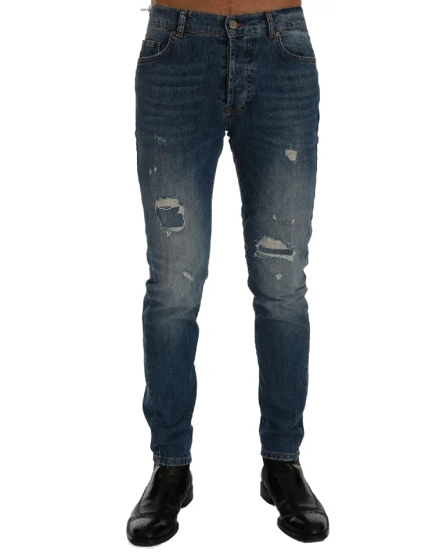 – Shop now and save big.  Frankie Morello  Men's Ripped Slim Fit Jeans - Blue