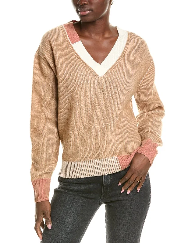 Trendy women’s clothing with a modern twist   Brodie Cashmere Wool & Cashmere-Blend Plaited Color Pop Jumper