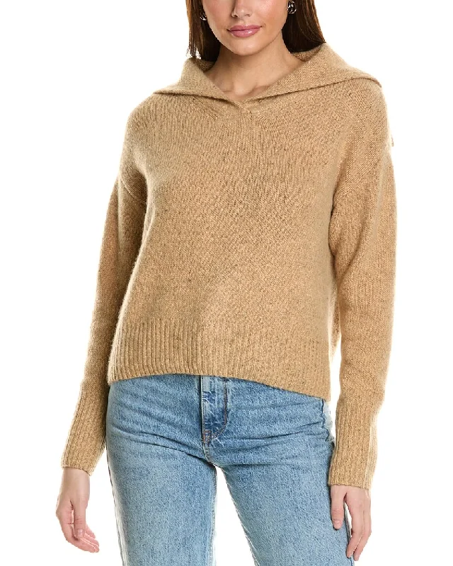 Versatile fashion for every type of woman Collaboration Cropped Sailor Collar Cashmere Pullover Versatile fashion for every type of woman Collaboration Cropped Sailor Collar Cashmere Pullover