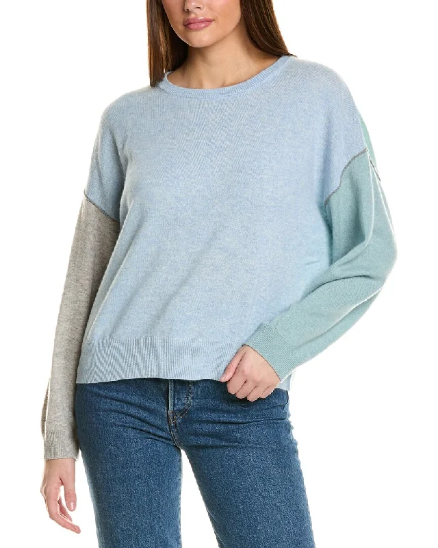 Elegant evening wear for special events Collaboration Hannah Drop-Shoulder Colorblocked Cashmere Sweater Elegant evening wear for special events Collaboration Hannah Drop-Shoulder Colorblocked Cashmere Sweater