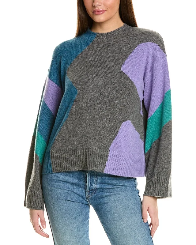 Feminine fashion to express your unique style Collaboration Herringbone Cashmere Sweater Feminine fashion to express your unique style Collaboration Herringbone Cashmere Sweater