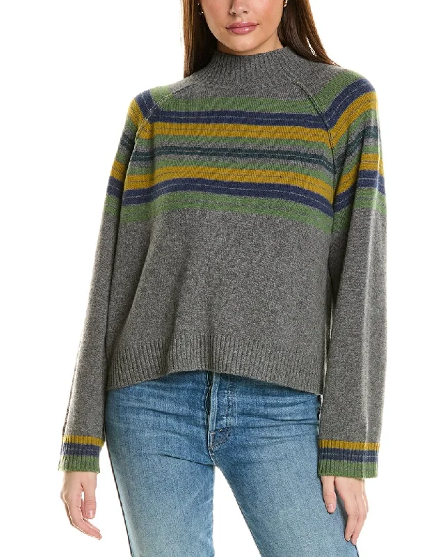 Create a timeless wardrobe with fashionable pieces Collaboration Macie Stripe Mock Neck Cashmere Sweater Create a timeless wardrobe with fashionable pieces Collaboration Macie Stripe Mock Neck Cashmere Sweater
