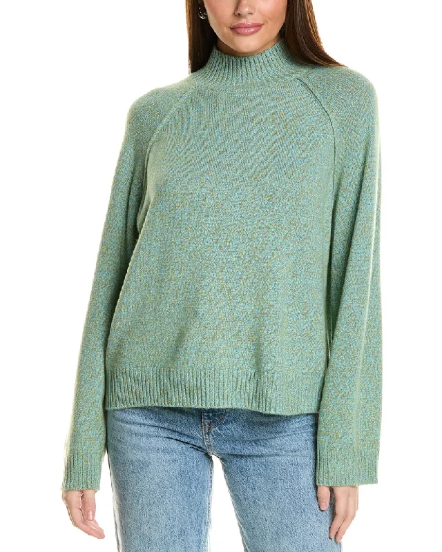 Stylish plus-size clothing for women Collaboration Melange Boxy Mock Neck Cashmere Sweater Stylish plus-size clothing for women Collaboration Melange Boxy Mock Neck Cashmere Sweater