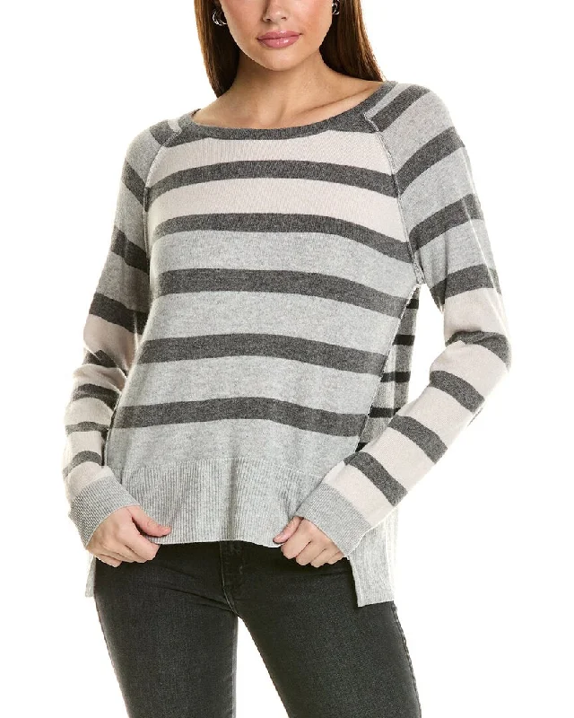 Elegant casual clothing for modern women Collaboration Sutton Raglan Stripe Block Cashmere Sweater Elegant casual clothing for modern women Collaboration Sutton Raglan Stripe Block Cashmere Sweater