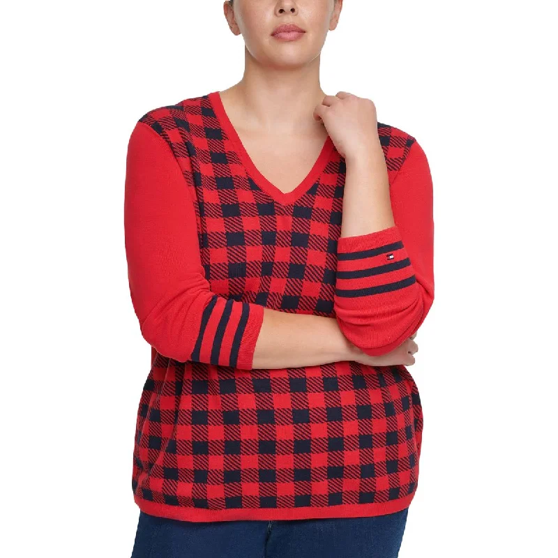 Elegant and comfortable women’s fashion wear Ivy Womens Ribbed Trim Striped V-Neck Sweater Elegant and comfortable women’s fashion wear Ivy Womens Ribbed Trim Striped V-Neck Sweater