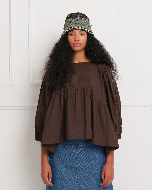 Sleek and sophisticated fashion for modern women   Verb Blouse - Espresso Cross-Stitch