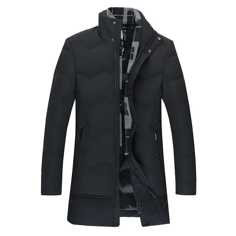 Shop affordable clothing for men  – Up to 60% off!  Winter Thick Detachable Scarf Long Down Jacket