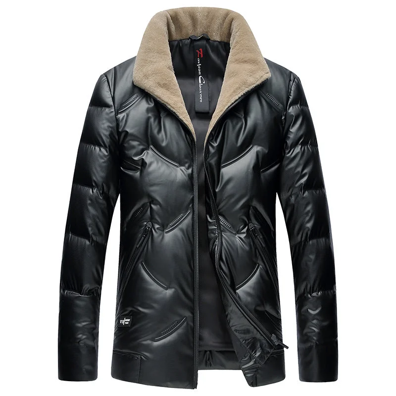 Shop the best clothing sale – Limited-time offer.  Men's Warm Lightweight Fur Collar Down Jacket