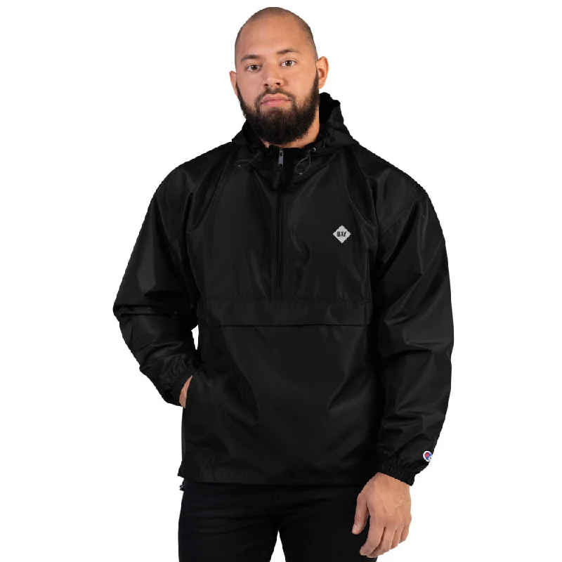 Huge savings on popular clothing styles –  Bay Embroidered Champion Packable Jacket