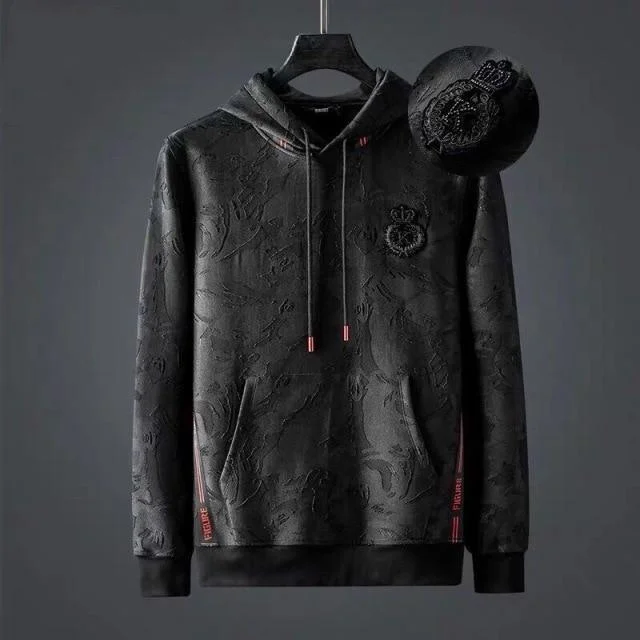 Limited-time offer!  Black Men Hoodie - Embroidered