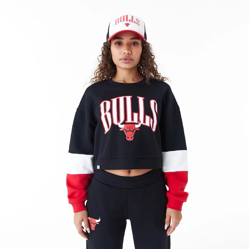 Shop new arrivals in clothing and save – Chicago Bulls Womens NBA Colour Block Black Crop Crew Neck Sweatshirt Shop new arrivals in clothing and save – Chicago Bulls Womens NBA Colour Block Black Crop Crew Neck Sweatshirt