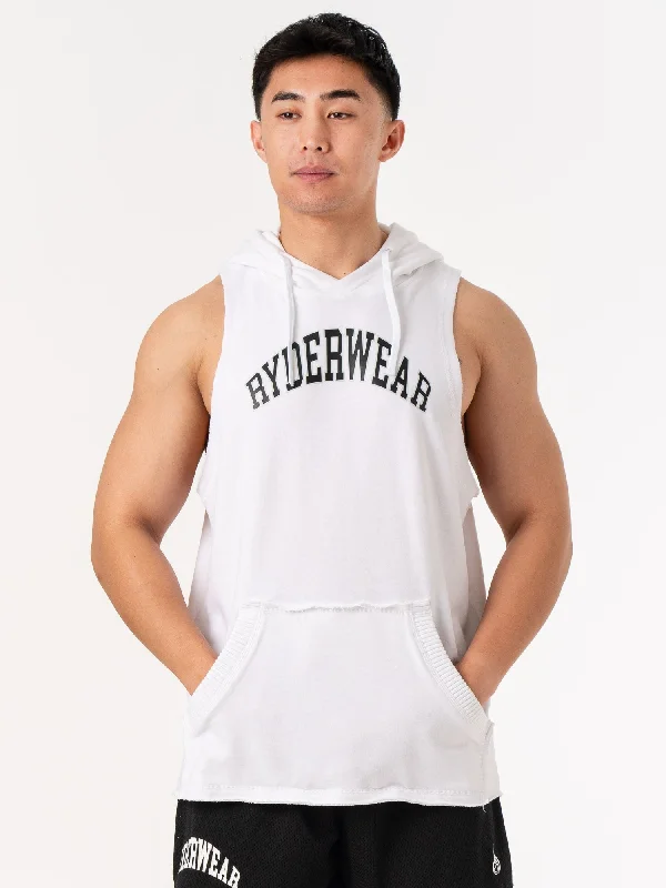 Shop affordable clothing for men – Up to 60% off! Collegiate Sleeveless Hoodie - White Shop affordable clothing for men – Up to 60% off! Collegiate Sleeveless Hoodie - White