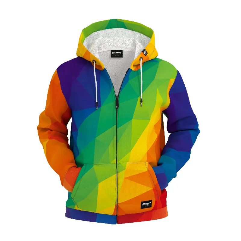 Men’s fashion just got more affordable – shop now!  Cubes Rainbow Zip Up Hoodie