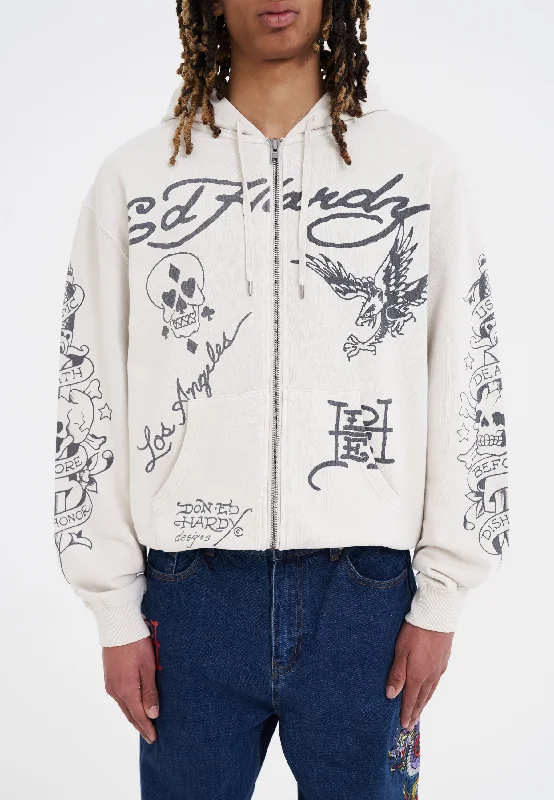 Exclusive offers on the latest clothing styles for men .  Mens Death-Before Mono Hoodie - White