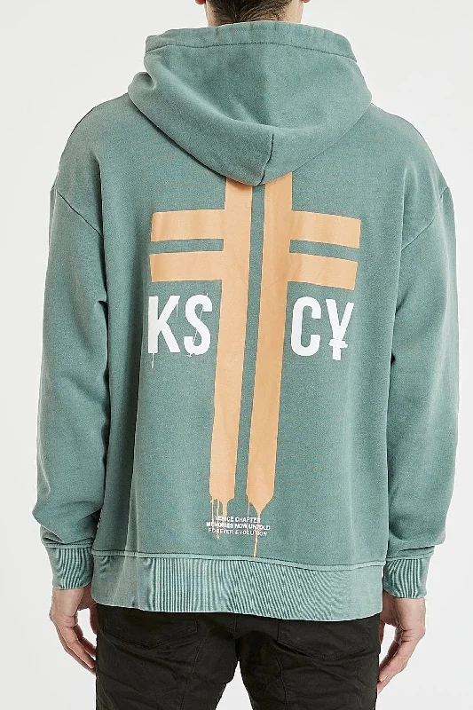  – Shop stylish items today!  KISS CHACEY Mens Truxton Relaxed Hooded Sweater Pigment Silver Pine