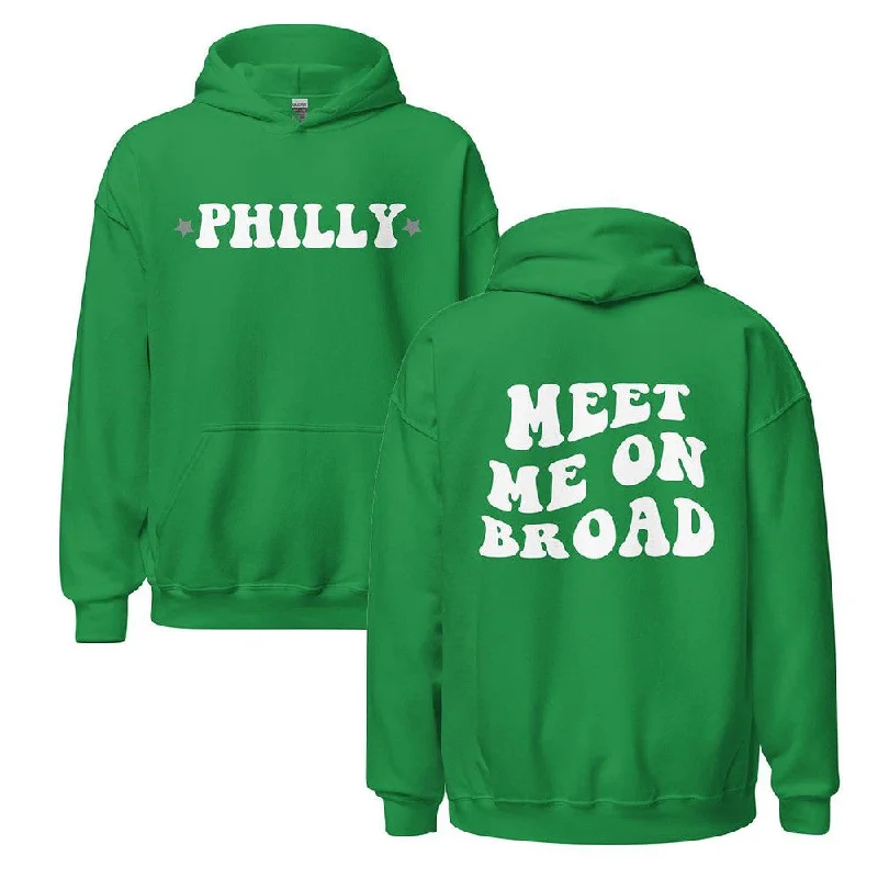Grab your favorites before they’re gone – men’s clothing at great prices.  Meet Me On Broad Hoodie