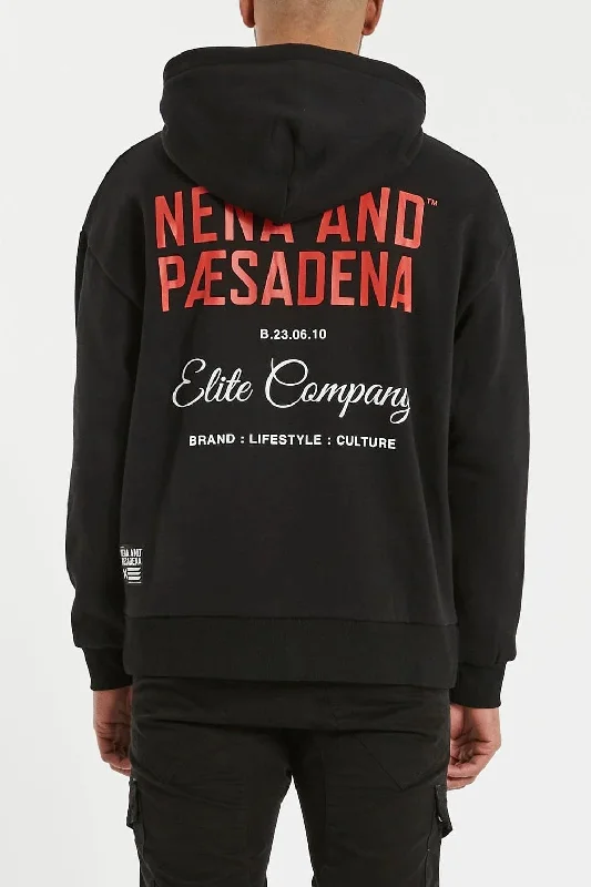 Buy more, save more – NENA & PASADENA Mens Encryption Relaxed Hooded Sweater Jet Black Buy more, save more – NENA & PASADENA Mens Encryption Relaxed Hooded Sweater Jet Black