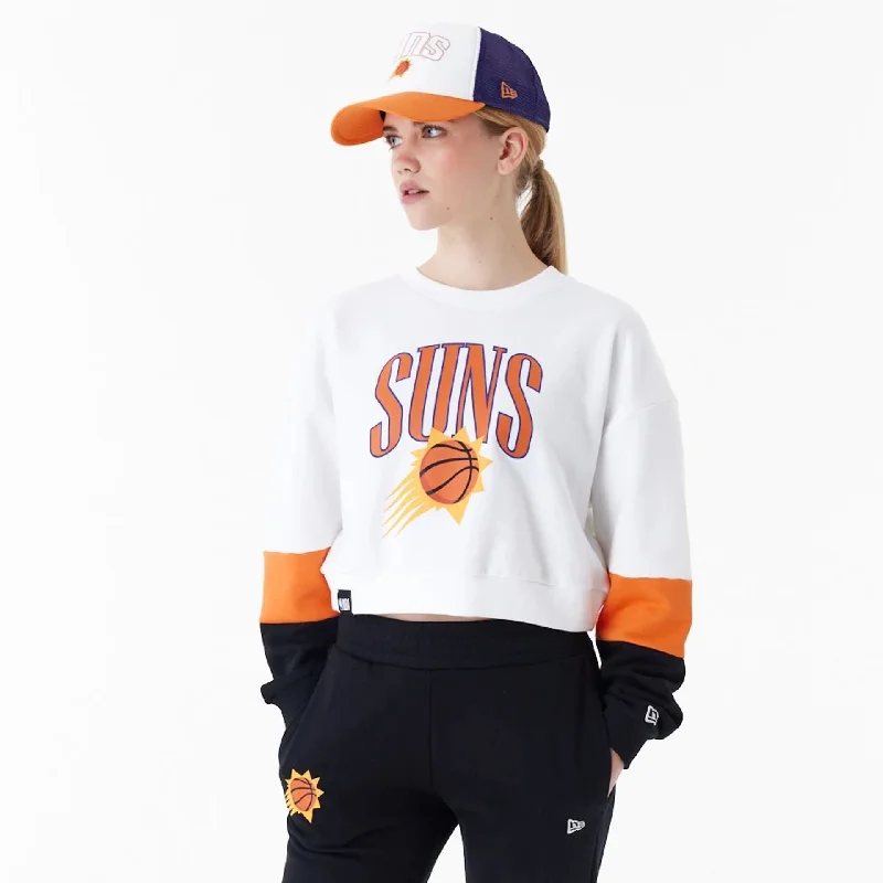 Get ready for the season with exclusive savings on trendy clothes. Phoenix Suns Womens NBA Colour Block White Crop Crew Neck Sweatshirt Get ready for the season with exclusive savings on trendy clothes. Phoenix Suns Womens NBA Colour Block White Crop Crew Neck Sweatshirt