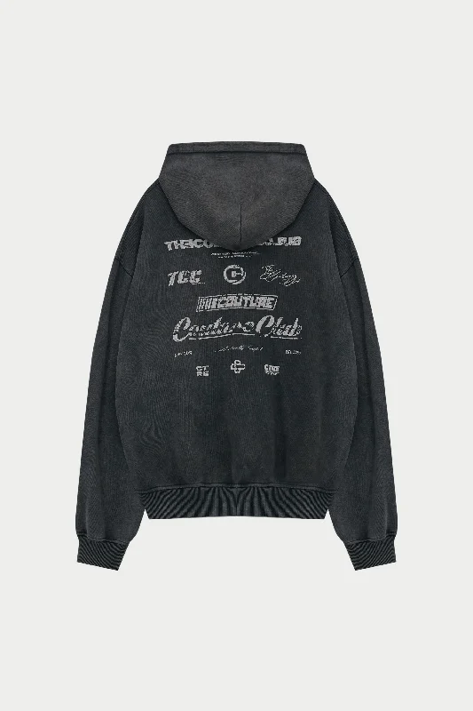 Shop the best clothing brands at amazing prices –   WASHED ARCHIVE LOGO GRAPHIC HOODIE - DARK GREY