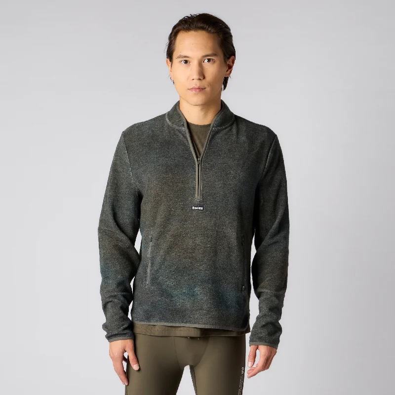 Seasonal sale  Wool Terry Quarter Zip Pullover - Men's, Roadmap Print