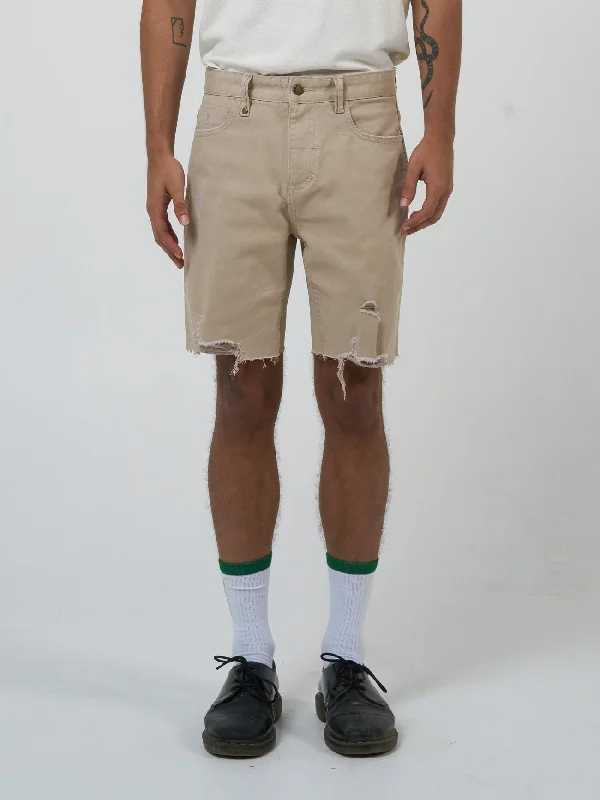 Shop clothing essentials at a fraction of the price – Destroyed Bones Denim Short - Smokey Taupe Shop clothing essentials at a fraction of the price – Destroyed Bones Denim Short - Smokey Taupe