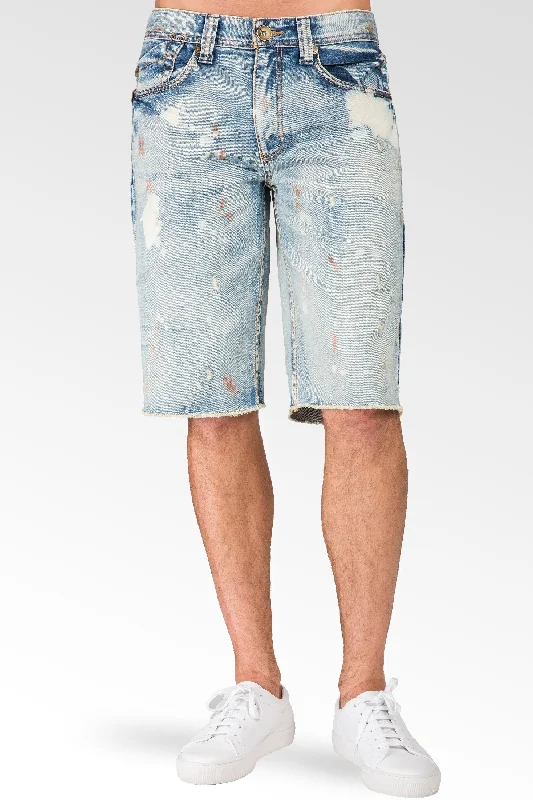 Men’s clothing at unbeatable prices – shop the sale today! Relaxed Midrise Bleach Blue Cut Off Premium Denim Shorts 13" Inseam paint splatter Men’s clothing at unbeatable prices – shop the sale today! Relaxed Midrise Bleach Blue Cut Off Premium Denim Shorts 13" Inseam paint splatter