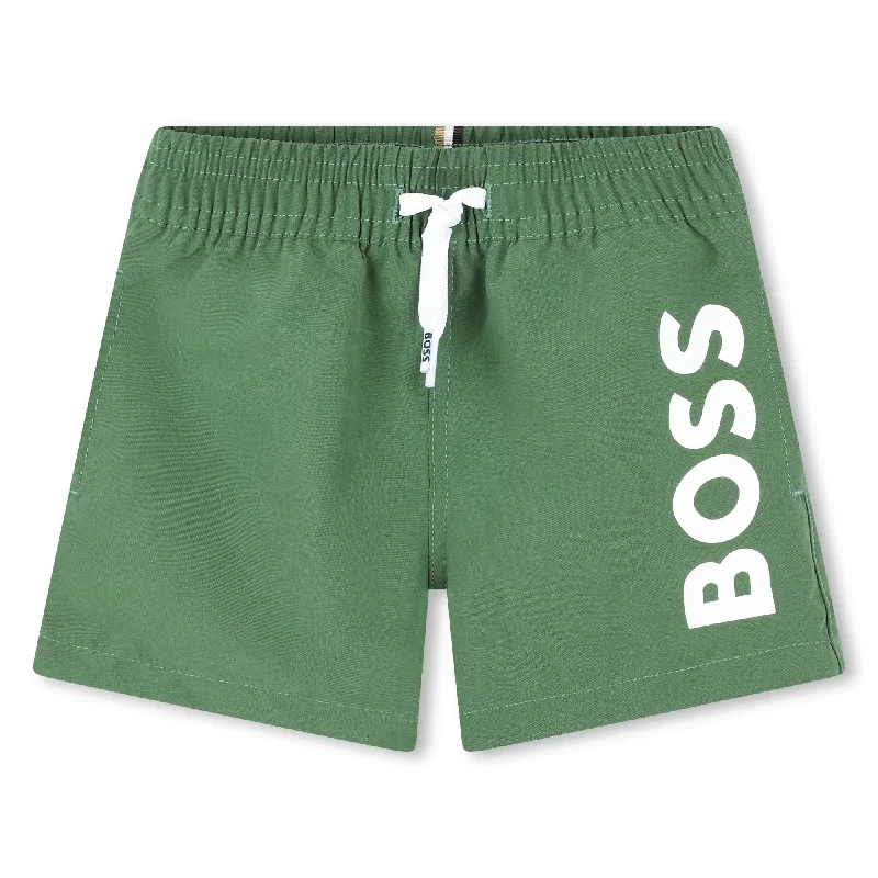 Green Logo Swim Shorts