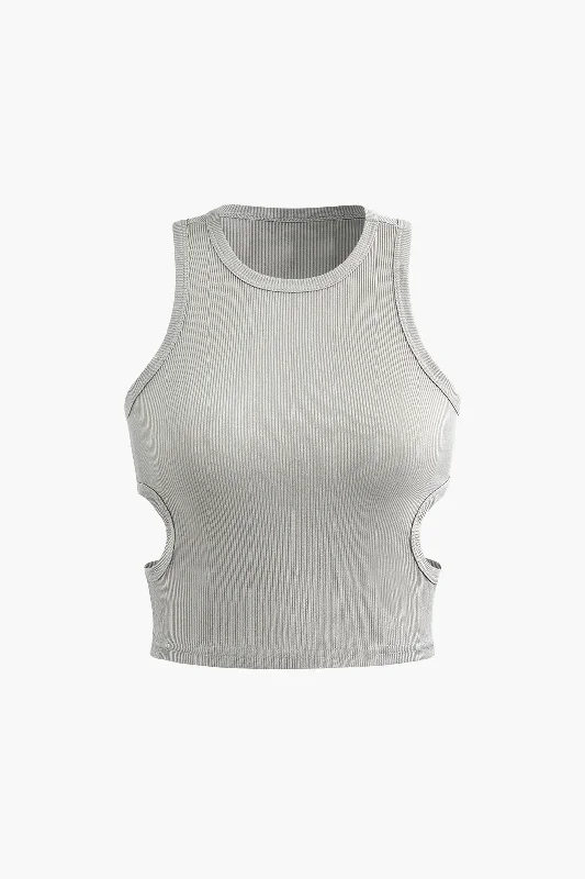 Shop men’s and women’s fashion at unbeatable prices today!  Solid Cut Out Tank Top