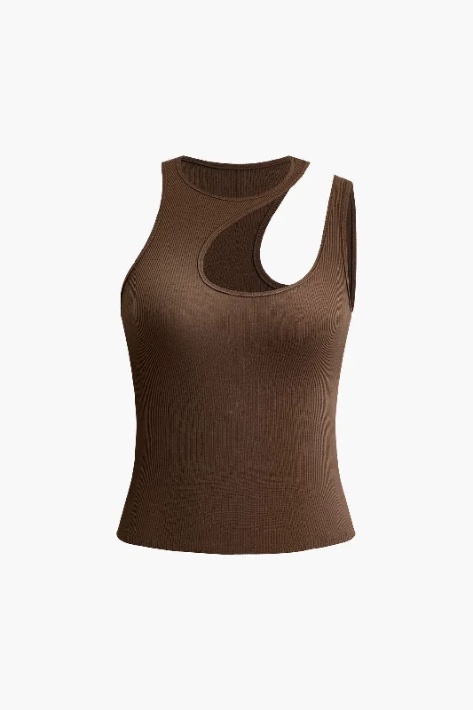 Shop men’s clothing now and enjoy amazing savings.  Asymmetric Cut Out Tank Top